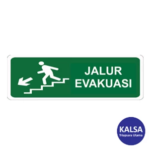 Safety Sign Evacuation Route Direction Go Down The Left Ladder Glow In The Dark with Aluminium Board