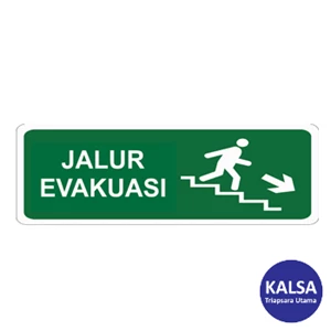 Safety Sign Evacuation Route Direction Go Down The Right Ladder Glow In The Dark Sticker Only