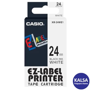 Casio EZ - Label Printer Color Tape Cartridge XR-24WE1 Width 24 mm Black On White