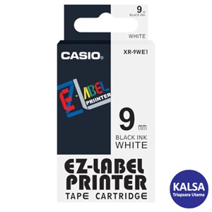 Casio EZ - Label Printer Color Tape Cartridge XR-9WE1 Width 9 mm Black On White