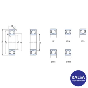 Laher Ball Bearing SKF 62200-2RS1 Single Row Deep Groove Bearing