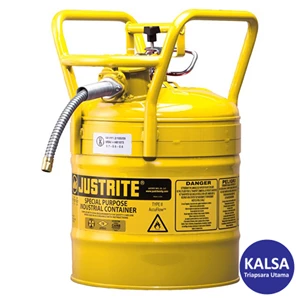Safety Container 7350210 Justrite Type II DOT Yellow AccuFlow Transport and Dispensing