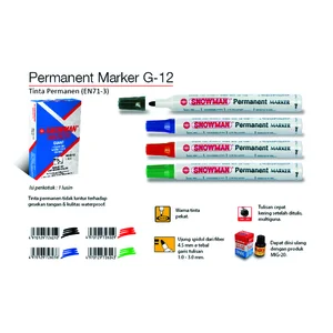 SPIDOL WARNA MARKER SNOWMAN G-12 BLUE KEMASAN (1 LUSIN = 12PCS)