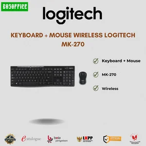 KEYBOARD + MOUSE WIRELESS LOGITECH MK-270