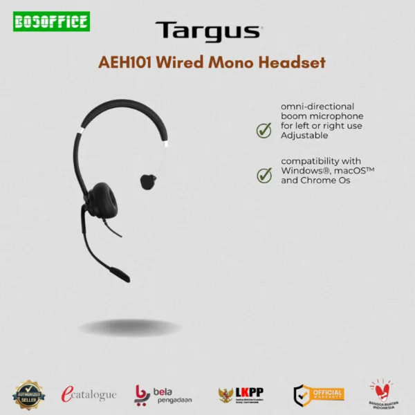 Wired Mono Headset Targus AEH101 