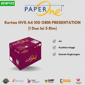 Kertas HVS A4 PaperOne 100 GRM PRESENTATION (1 Dus Isi 5 Rim)