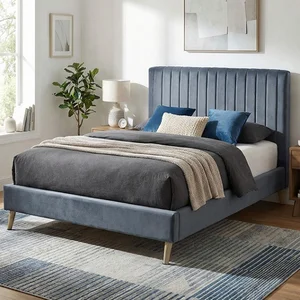Dipan Kayu Tempat Tidur Bed Frame Divan Kayu Kokoh Dilapisi Busa Nyaman untuk Kamar Tidur Modern dengan Bahan Kayu Kokoh dan Lapisan Busa untuk Kenyamanan Maksimal