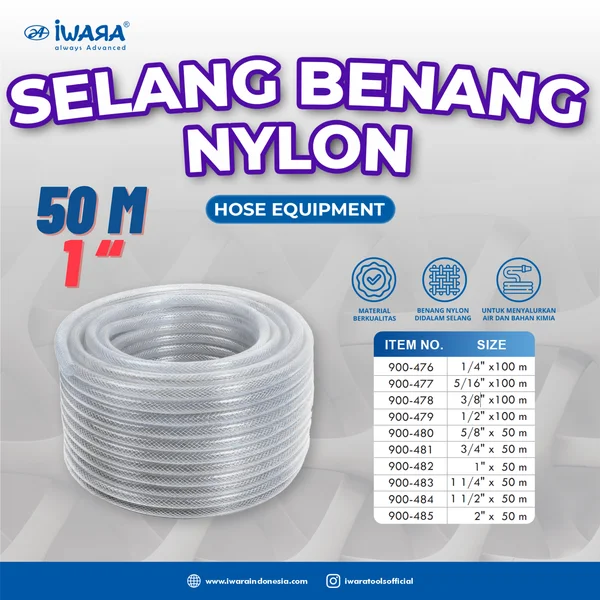 Selang Benang Nylon 1" (50 M) IWARA