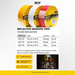 Stiker Mobil Reflektor 50 mm x 45 M JASON – Stiker Reflektor KUNING 360-122