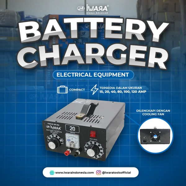 Charger Aki IWARA Battery Charger 100A Heavy Duty Multi-stage Battery 901-906