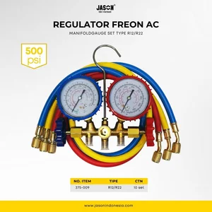 AC Air Conditioner Regulator Freon AC - Manifold Gauge Set JASON 500 PSI Termasuk Selang 375-009