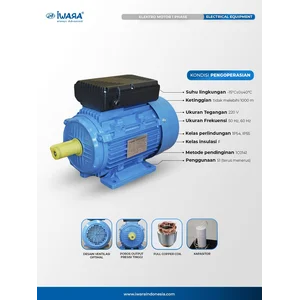Electric Motor Single Phase 2 HP Elektro Motor 1 Phase 220V up to 3HP IWARA