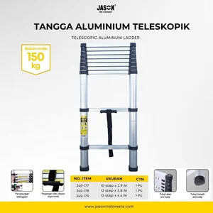 Tangga Teleskopik Aluminium 13 Step maks 3.8M Telescopic Ladder Jason - Tangga Lipat Multifungsi