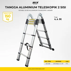 Tangga Teleskopik Aluminium 4.4M Sisi Ganda Jason - Double Side Telescopic Ladder