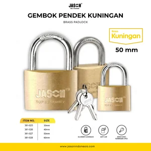 Gembok Pendek Kuningan JASON 50mm - Gembok Aman Top Security
