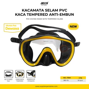 Kacamata Safety Kacamata Selam PVC Kaca Tempered JASON untuk dewasa Standar 383-114