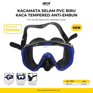 Kacamata Safety Kacamata Selam PVC Biru Kaca Tempered Anti-Embun Jason