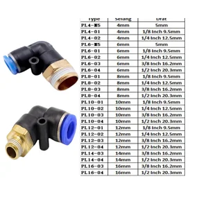FITTING PNEUMATIC ELBOW MALE DRAT SELANG SLIPLOCK MPL PL - PL4-M5