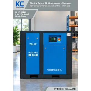 Kompresor Udara Sekrup Elektrik 20 HP - 15 kW - 8 Bar - Fix Speed Single Stage