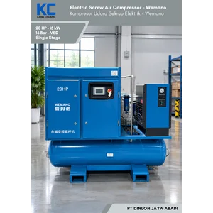 Kompresor Udara Sekrup Elektrik 20 HP - 15 kW 16 Bar - VSD Single Stage