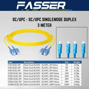 Patch Cord Fiber Optic SC/UPC-SC/UPC Single Mode Duplex Fiber Optik 3 Meter FO