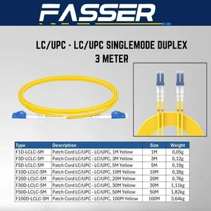 Patch Cord Fiber Optic LC/UPC-LC/UPC Single Mode Duplex - 3 Meter