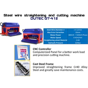 Dutec GT-412 Steel Wire Straightening and Cutting Machine 4-12 mm