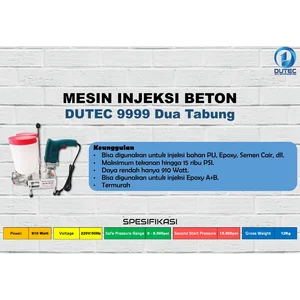 Dutec 9999 Mesin Injeksi Beton Dua Tabung 15000 PSI