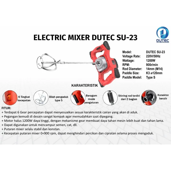 Dutec SU-23 Electric Mixer 1200 Watt