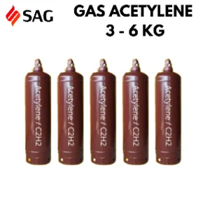 Gas Acetylene Industri untuk Pengelasan dan Metalizing Tabung 3–6 Kg 