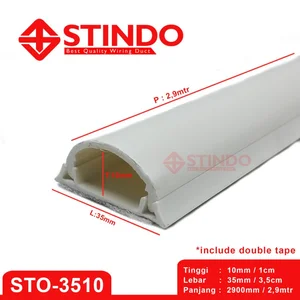 Floor Duct Kabel Duct Oval PVC STINDO 35x10 mm Panjang 2900mm