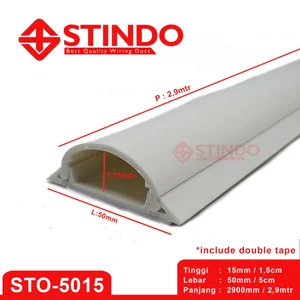 Floor Duct Kabel Duct Oval PVC STINDO 50x15 mm Panjang 2900mm