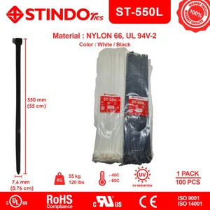 Kabel Ties Insulock Insulok 550x7.6mm STINDO Warna HITAM dan PUTIH