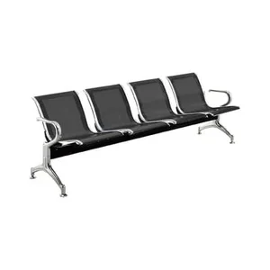 Kursi Tunggu Stainless Bandara 4 seat kokoh anti karat anti rayap Kursi Tunggu Warna Hitam
