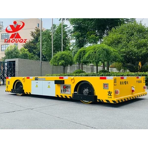 Troli Platform Datar Elektrik Industri Transfer Cart Bermotor dengan Sistem Rel