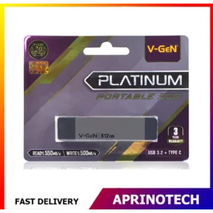 SSD V-GEN 512GB External SSD Portable USB 3.2 Type C VGEN - Aprinotech
