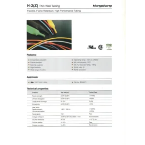 Heat Shrink Kabel Hongshang H-2(Z) Kuning Ukuran ∅ 2mm 