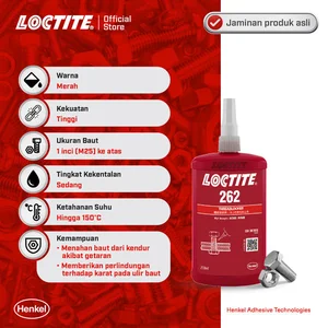 Henkel LOCTITE 262 Threadlocker Lem Baut - 250 ml