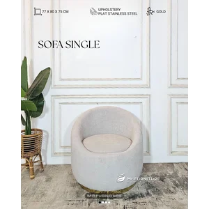 sofa single stainless gold uk 77x80x75 cm  - WA +6282337158755 - Mr Furniture Design