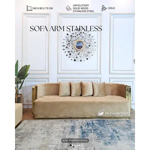Sofa arm stainless gold uk 240x80x75 cm - WA: 082337158755 - Mr Furniture Design