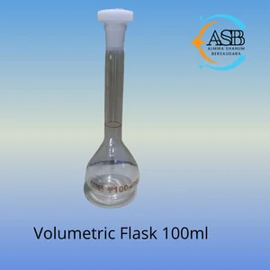 Labu Volumetrik / Labu Pengukur PYREX China Kapasitas 100 ml tutup plastik kelas A