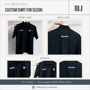 Kemeja Seragam Kerja Custom Bordir Logo Depan Belakang