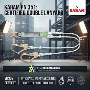 Double Lanyard KARAM PN351 Forked / Double-Leg Safety Lanyard + Energy Absorber