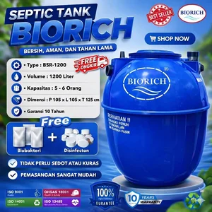 Septic Tank BIORICH/SepticTank BioTech/Spiteng / Septik Tank BioFil Kapasitas 5 -  6 Org ( Volume 1200L) Tipe BSR 1200