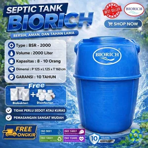 Septic Tank BioRich Tipe BSR - 2000 Liter Kapasitas 8-10 orang/Spiteng 2000 Liter Modern Ramah Lingkungan/ Sepiteng Biotech BIORICH BSR-2000