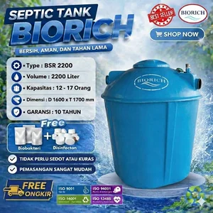 Bio Septic Tank BIORICH - Kapasitas 12 - 17 Orang Tipe BSR 2200 Sepiteng BIORICH/Sepiteng Volume 2200 Liter Biotech/Spiteng Bio