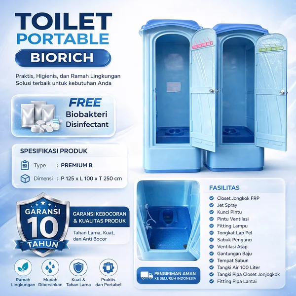Toilet Portable BIORICH Tipe PREMIUM B WC Portable BIORICH MCK portable BIORICH PREMIUM B TOILET PRAKTIS/MODERN RAMAH LINGKUNGAN