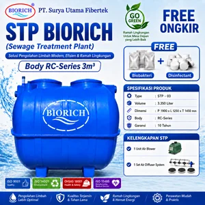STP BIORICH RC-Series 3 m3 (3000 Liter) - Pengolahan Limbah Cair Modern - Septic Tank Bio Ramah Lingkungan Paket Lengkap STP