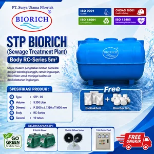 Sewage Treatment Plant BIORICH STP BIORICH 5 m3 - Septic Tank Bio Modern 5000 Liter RC-05 - Solusi Limbah Modern & Ramah Lingkungan