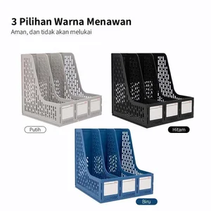 Deli Magazine Container / File Tray / Box File Bahan Plastik Tebal 7899X (3 Slot)  